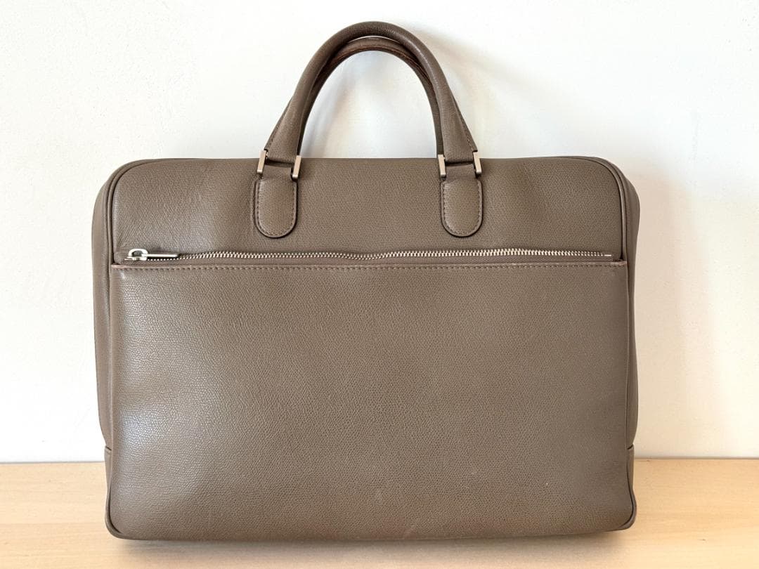 Valextra ヴァレクストラ ダブルハンドル ブリーフケース オイスター