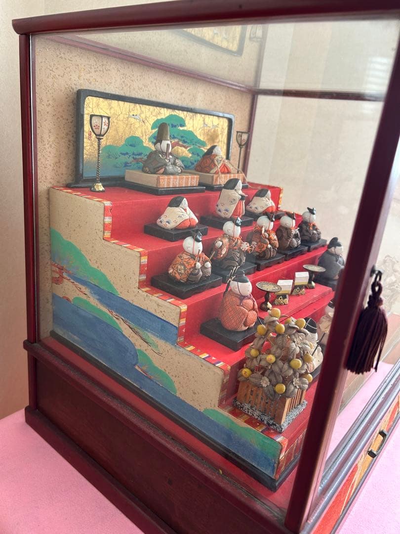 豆雛　雛人形　ガラスケースはおまけです