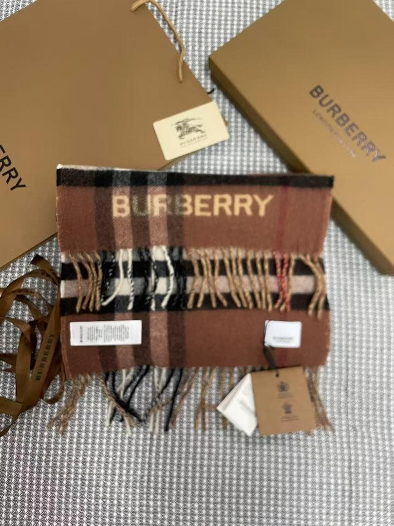 上品カラー カシミヤマフラー 美品