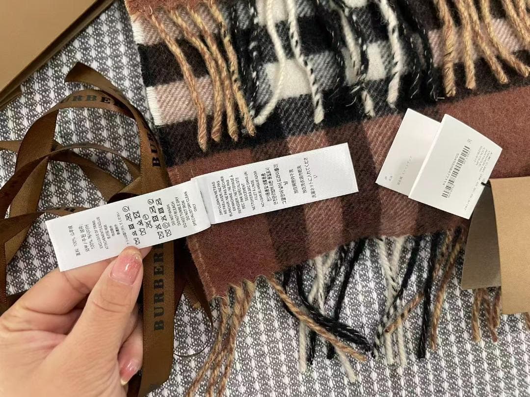 上品カラー カシミヤマフラー 美品