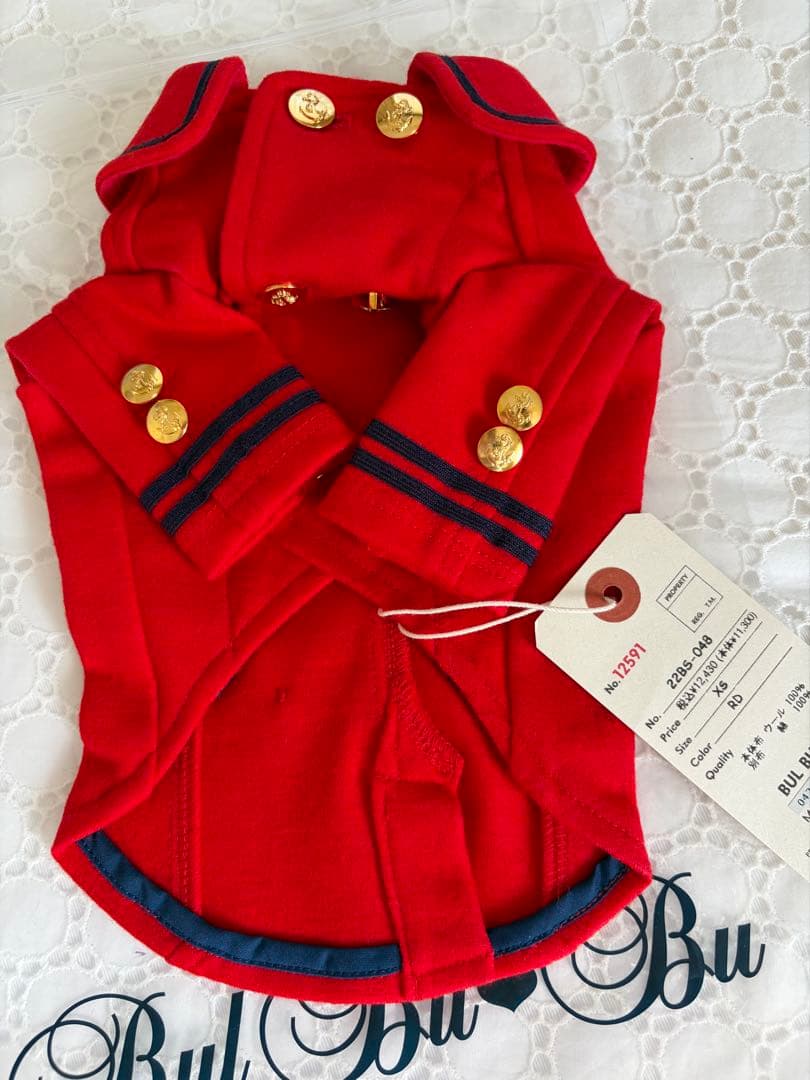 新品タグ付♡ ブルブブbulbubu♡ピーコート♡レッドXS