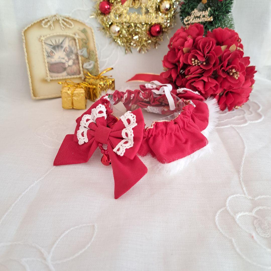 クリスマス短毛ファーシュシュ(赤シマナガエ)わんちゃん猫ちゃん用