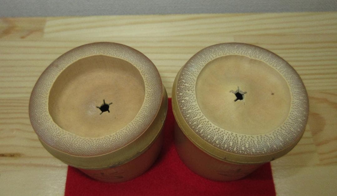 送料込【逢絢亭】茶道具 竹蓋置 一双 藤井誡堂書付 西川楳玄作 共箱入り