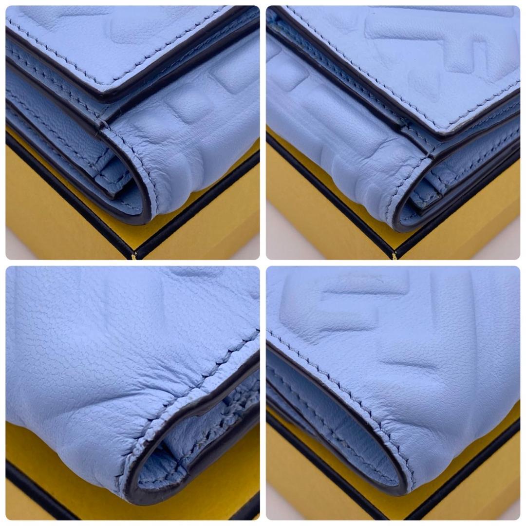 美品 FENDI フェンディ ズッカ バケットウォレット エンボイスレザー