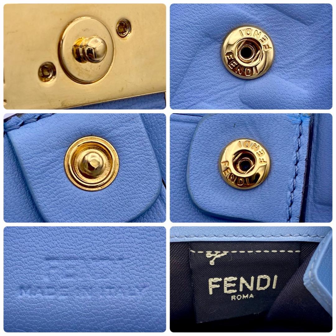 美品 FENDI フェンディ ズッカ バケットウォレット エンボイスレザー