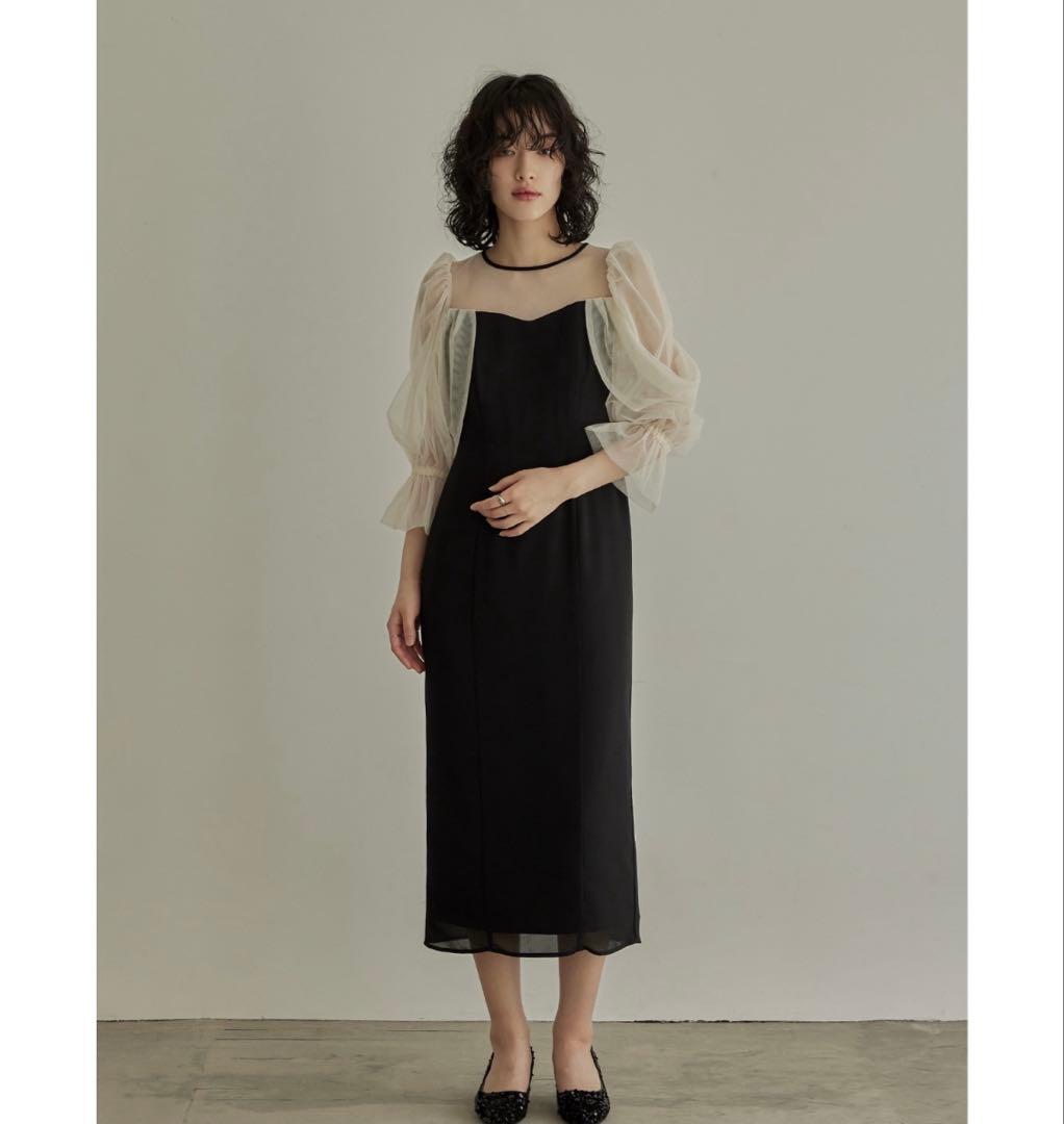 niana チュールオフショルダードレス