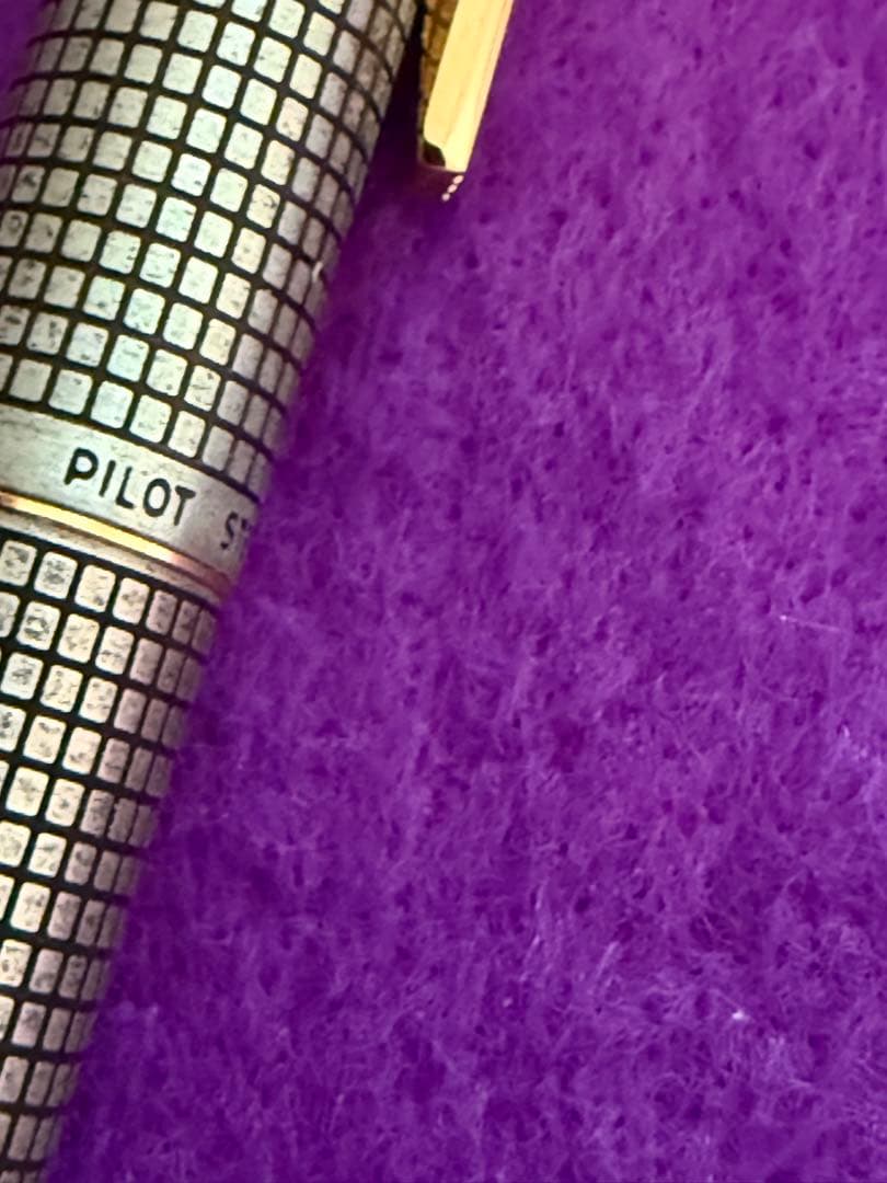 PILOT silver万年筆 メタリック格子模ケース付き