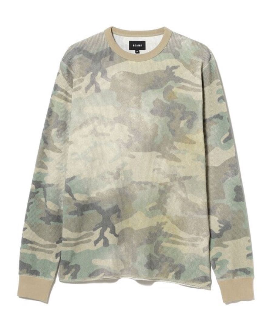 BEAMS サーマル　ロンt 迷彩柄WOODLAND