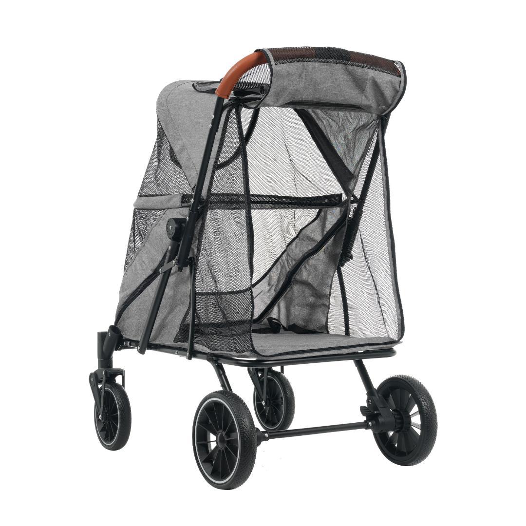 ペットカート 耐荷重50㎏ 大型犬対応 前後ドア 乗りやすい 折りたたみ 多頭