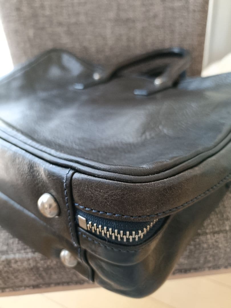 万双　シモーネＢＯＸ　ダブル天ファスナー　ネイビー　ショルダーストラップ欠品