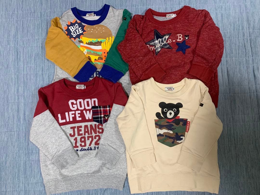 【naaana】　ミキハウス／ダブルビー　トレーナー &ロンTセット