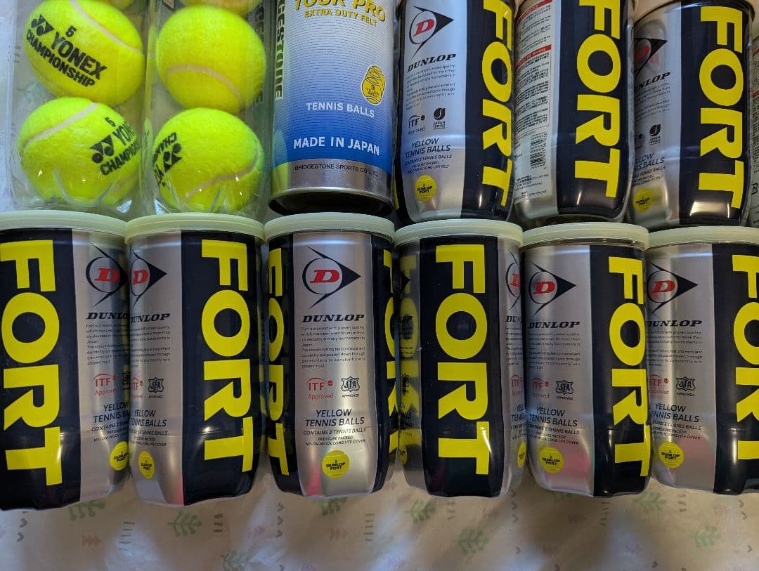 ★未開封　ニュー缶　テニスボール　ダンロップ FORT & ヨネックス等　15缶