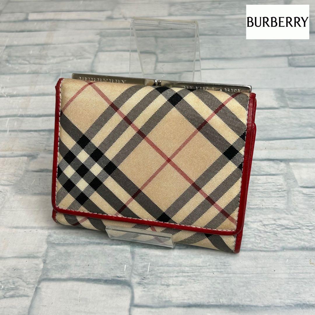 35 美品　BURBERRY バーバリー　二つ折り財布　がま口