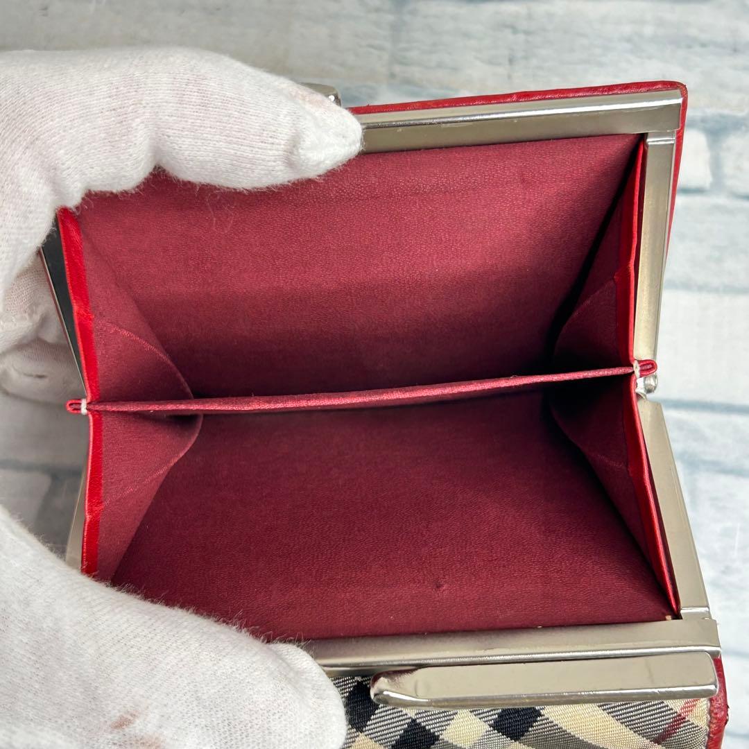 35 美品　BURBERRY バーバリー　二つ折り財布　がま口