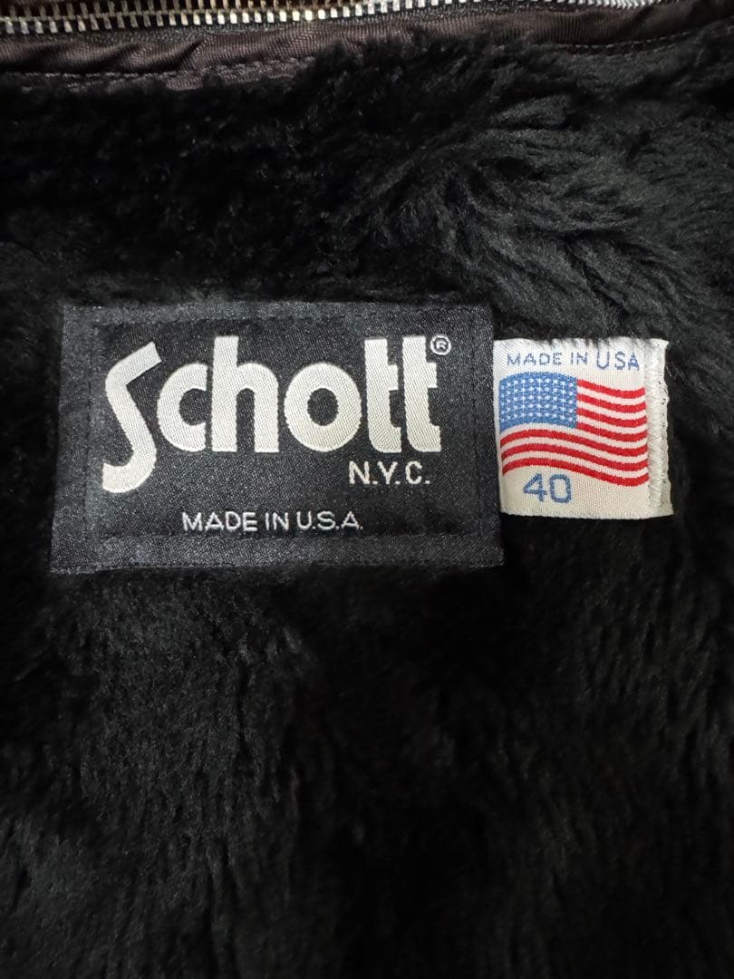 Schott シングルライダース ブラックレザージャケット 641 USA製