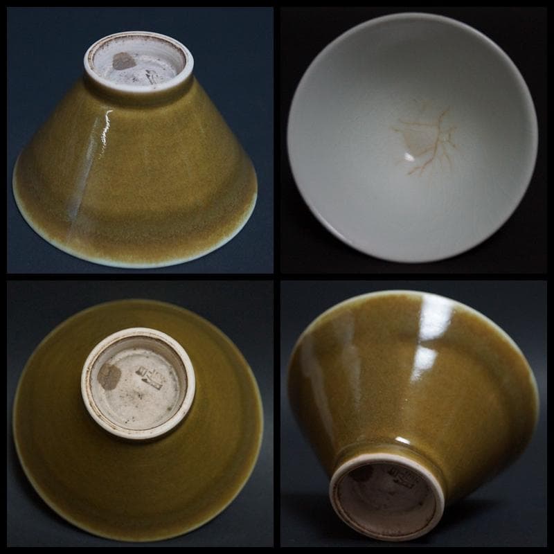 ☆茶道具☆遠州七窯 古朝日焼 五色窯変 美しい色替煎茶碗(五客)★時代物★