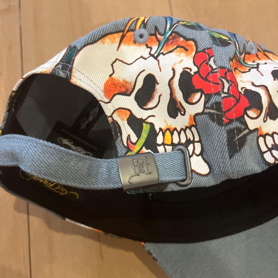 ［海外モデルレア】Ed Hardy スカル バラ ヴィンテージ風キャップ