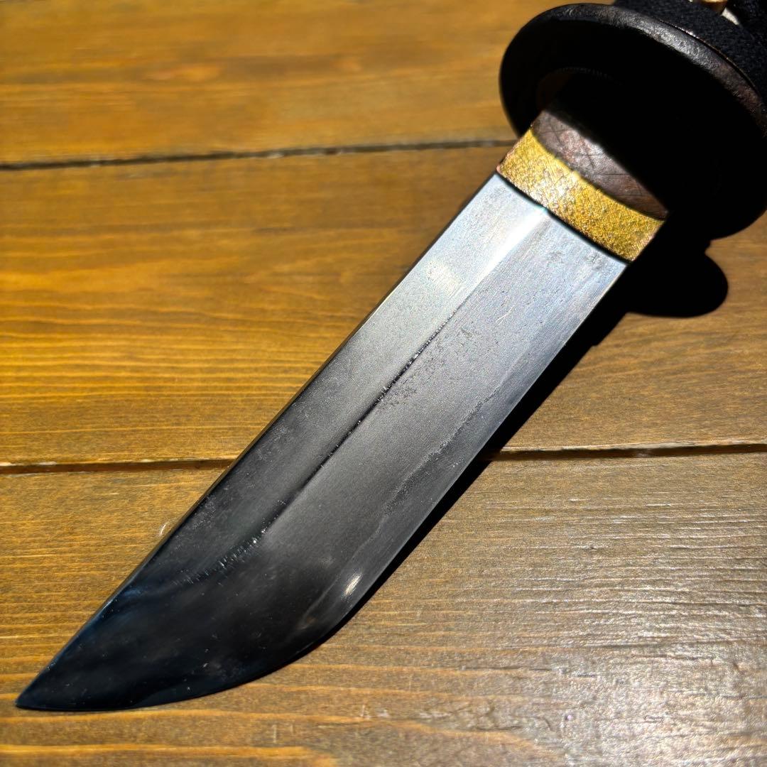 日本刀残欠クラフトナイフNo.77 播磨大掾藤原重高 茎 裏銘有り