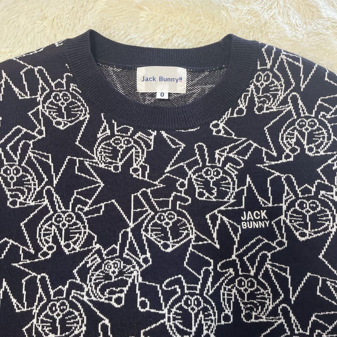 【未使用】ジャックバニー うさ耳 ドラえもん 総柄 ニットセーター　0