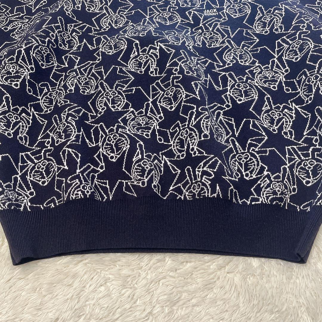 【未使用】ジャックバニー うさ耳 ドラえもん 総柄 ニットセーター　0