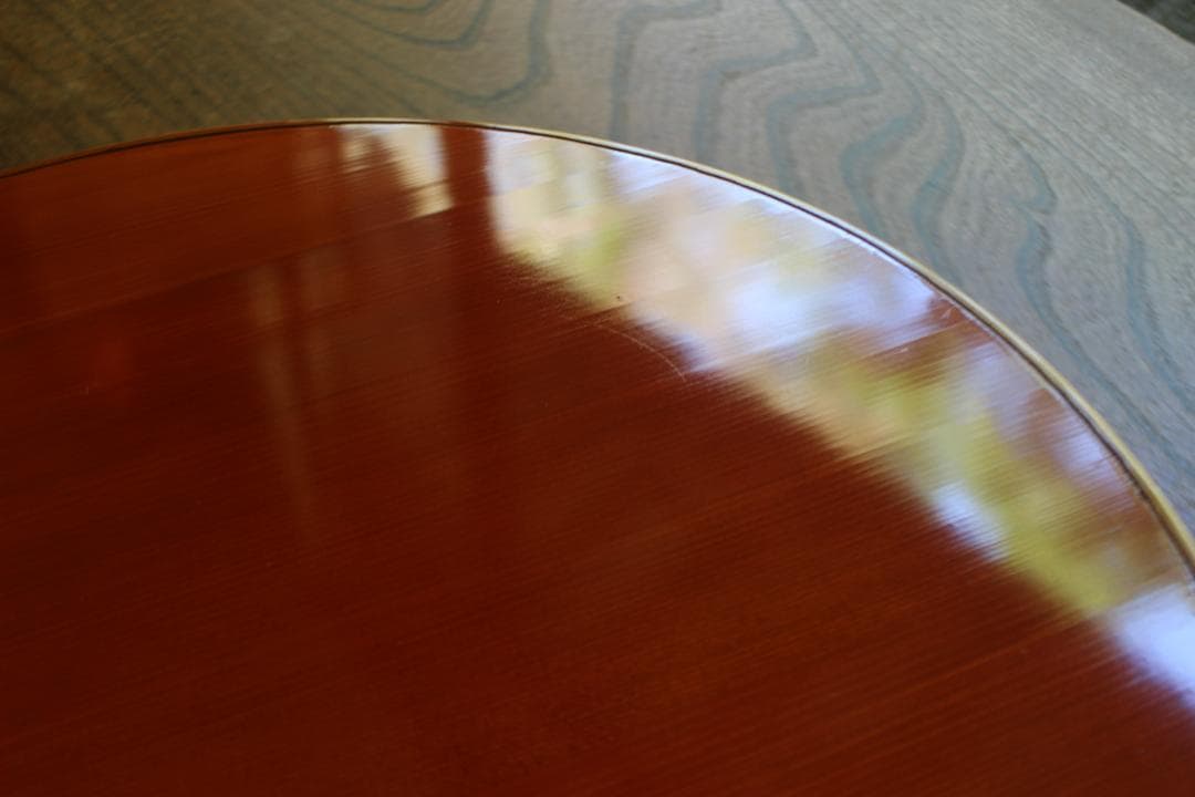 デッドストック！優美な拭き漆の映える春慶塗の半月盆（検漆器漆盆茶道具お盆お膳