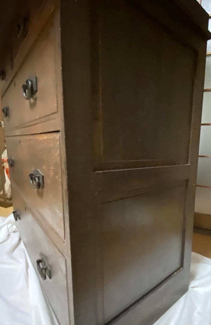 ✳︎アンティーク和家具✳︎ミラー付収納箪笥　シンプル和モダン　年代もの