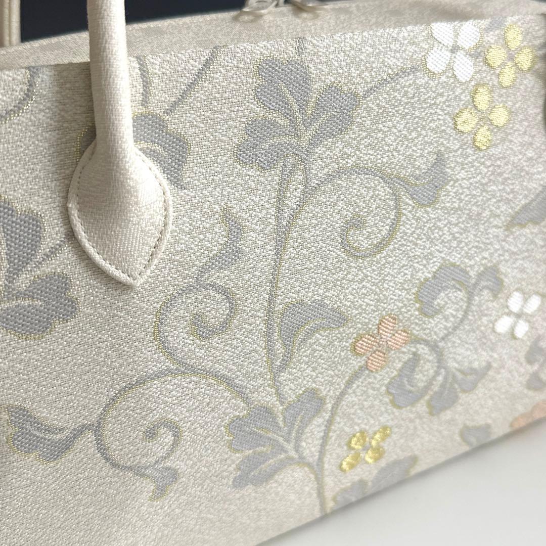 新品未使用品　京都 西陣織　弥栄織物　　　正絹帯地使用　利休バッグ　251214