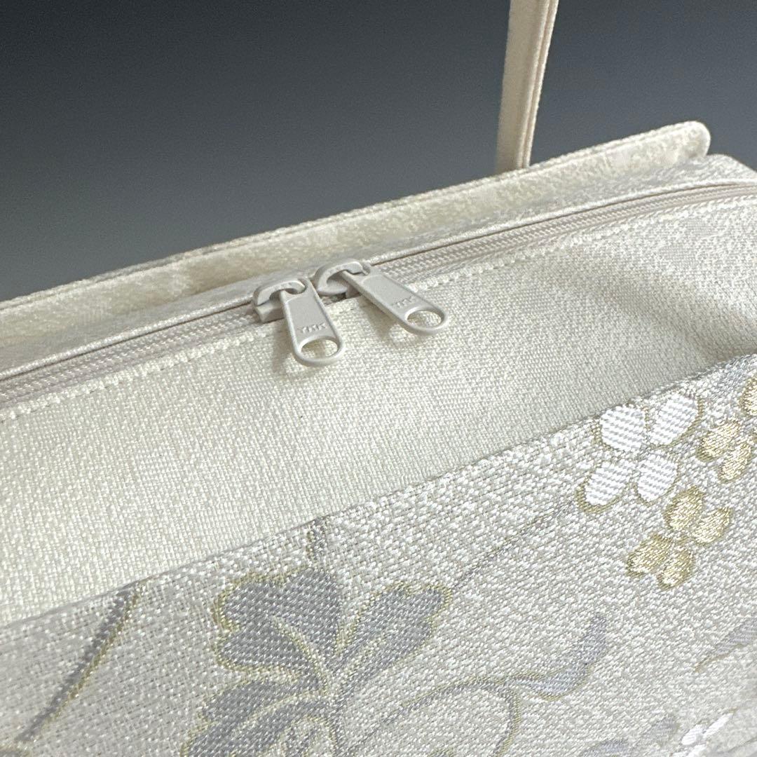 新品未使用品　京都 西陣織　弥栄織物　　　正絹帯地使用　利休バッグ　251214