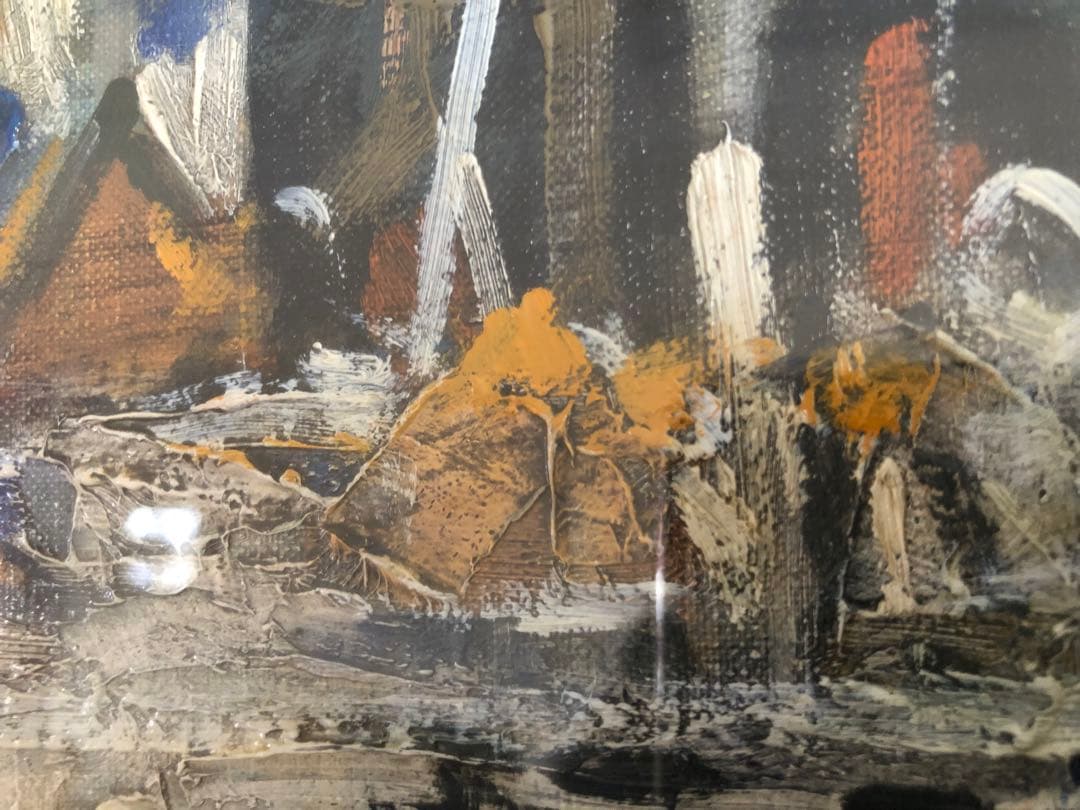 岡義実 油絵 絵画 「トゥルーヴィル」額寸 縦930㎜横740㎜ サインあり