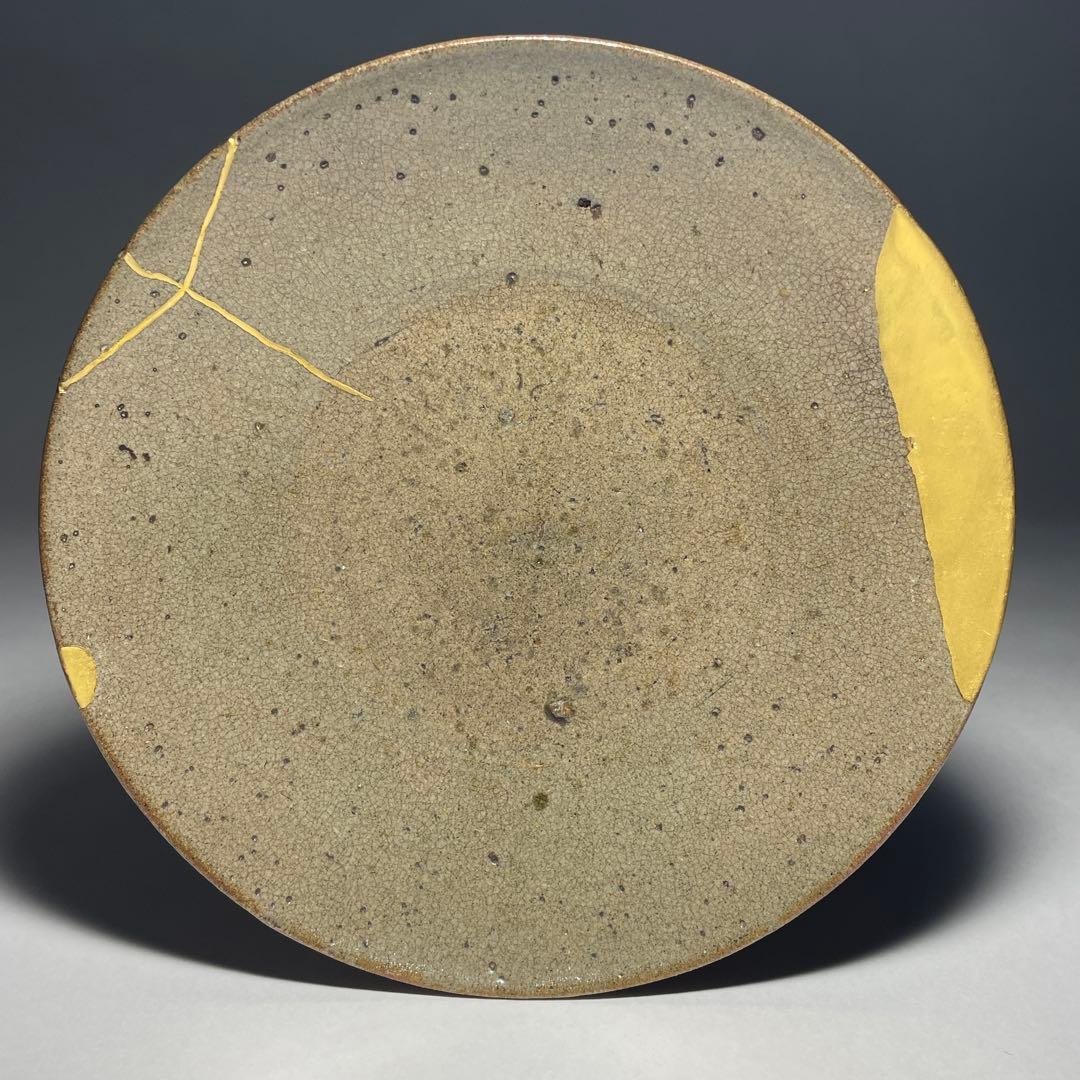 ◆素晴らしい金継ぎ 古唐津平茶碗 無地 伝世 桃山時代〜江戸時代初期 茶道具◆