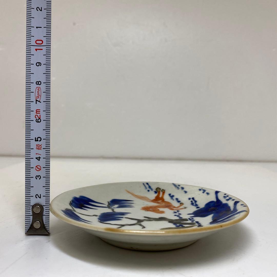 中国清朝時代　南京赤絵　小皿　約10.6㎝　東さ7-1117①