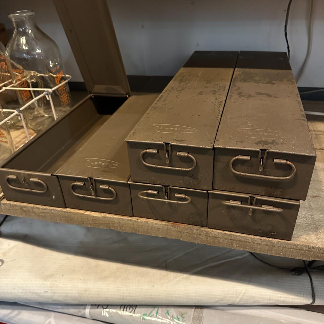 【希少 LeFebure製】ヴィンテージ メタルストレージボックス 収納ボックス