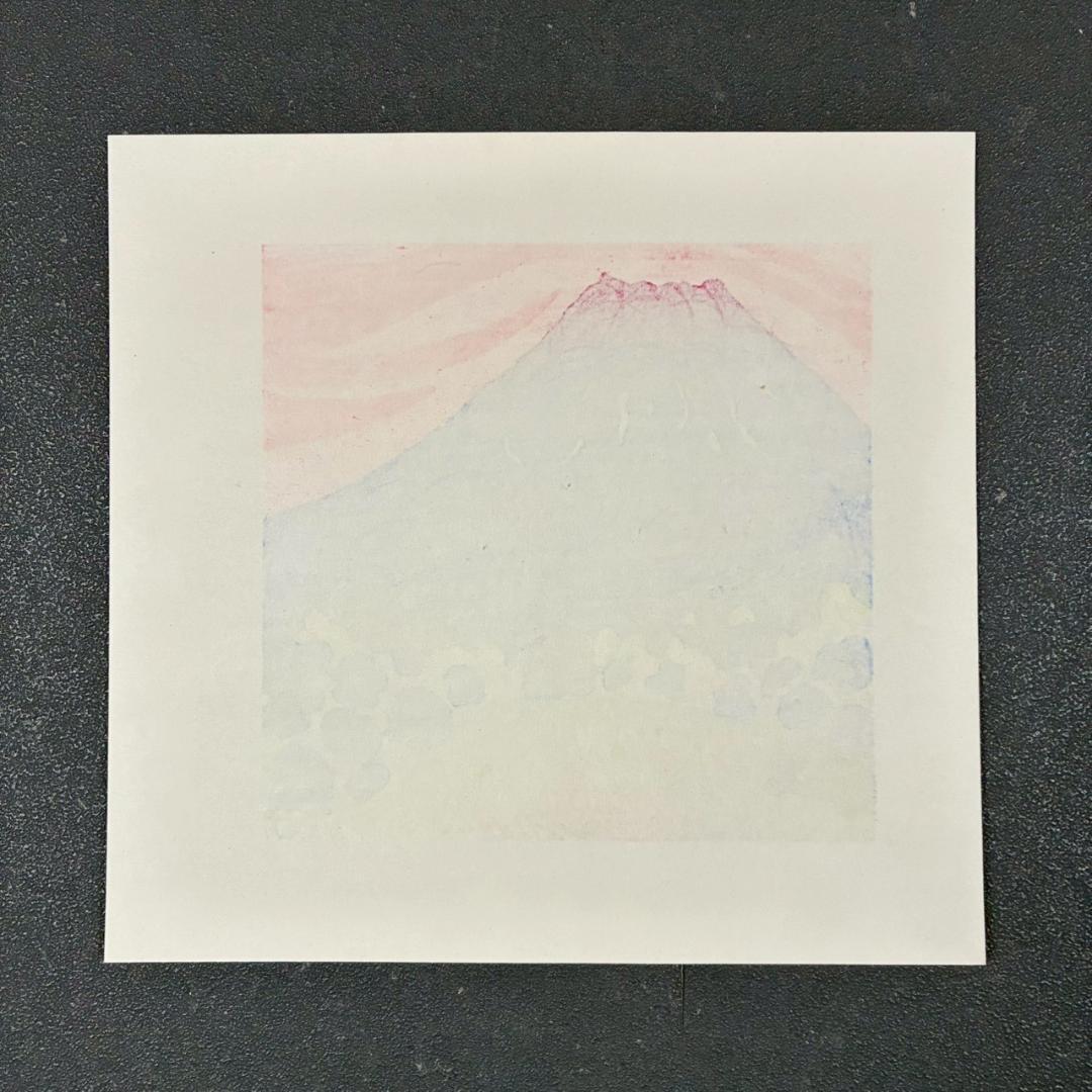 美品 牧野宗則「嬉しくて」木版画 1998年制作 直筆サイン入 オリジナル額装