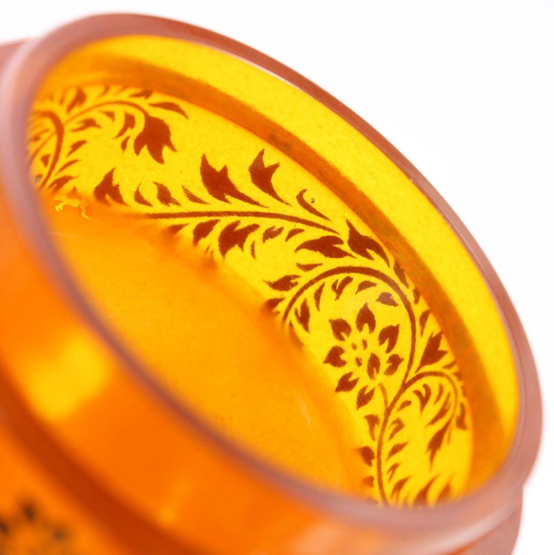 坂本康則作 琥珀製? 花の宴蒔絵 棗 茶道具 共箱共布　rC783　N4