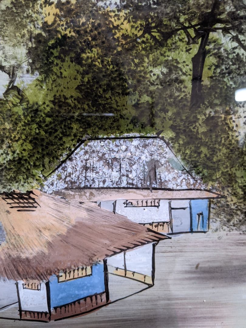 ガラス絵　レトロ