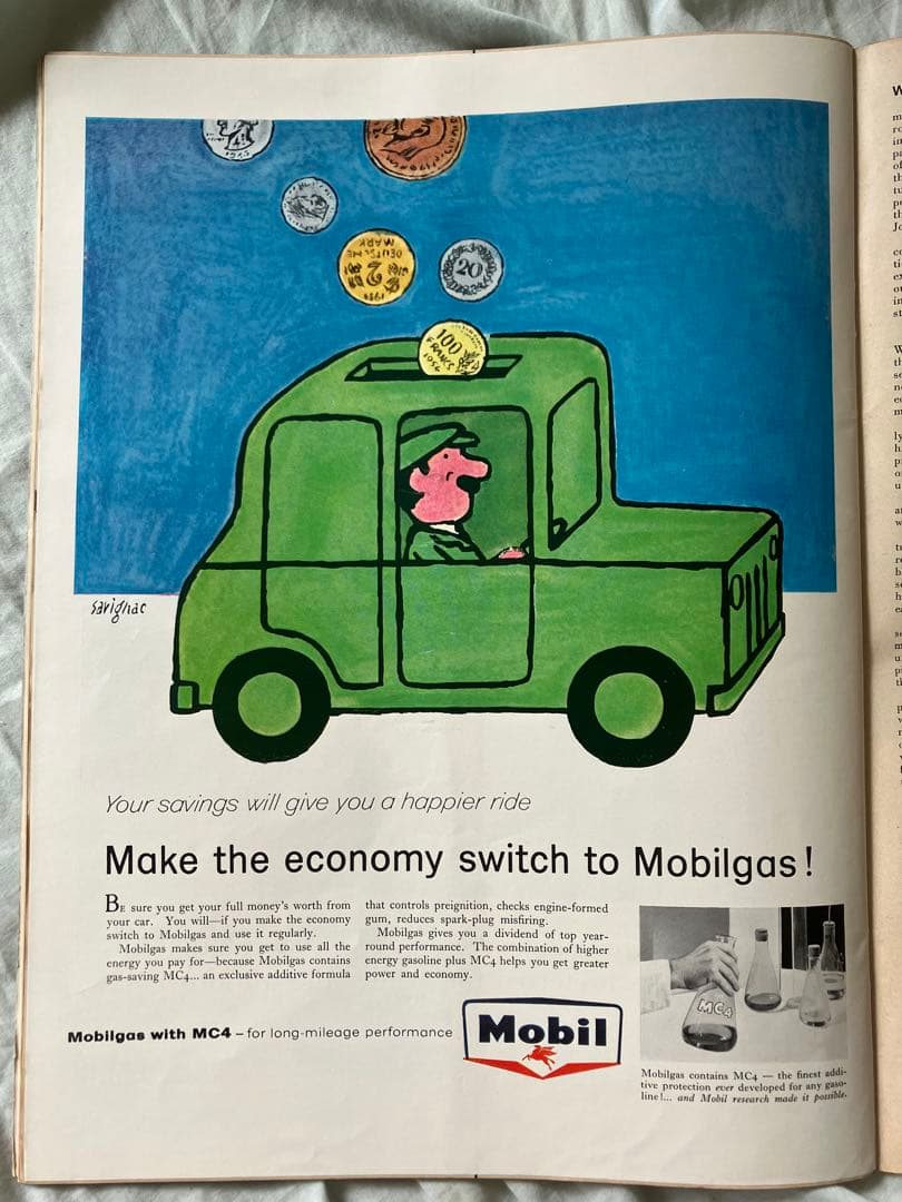 【超希少】サヴィニャック　Mobil ガソリン　オリジナル広告掲載雑誌LIFE