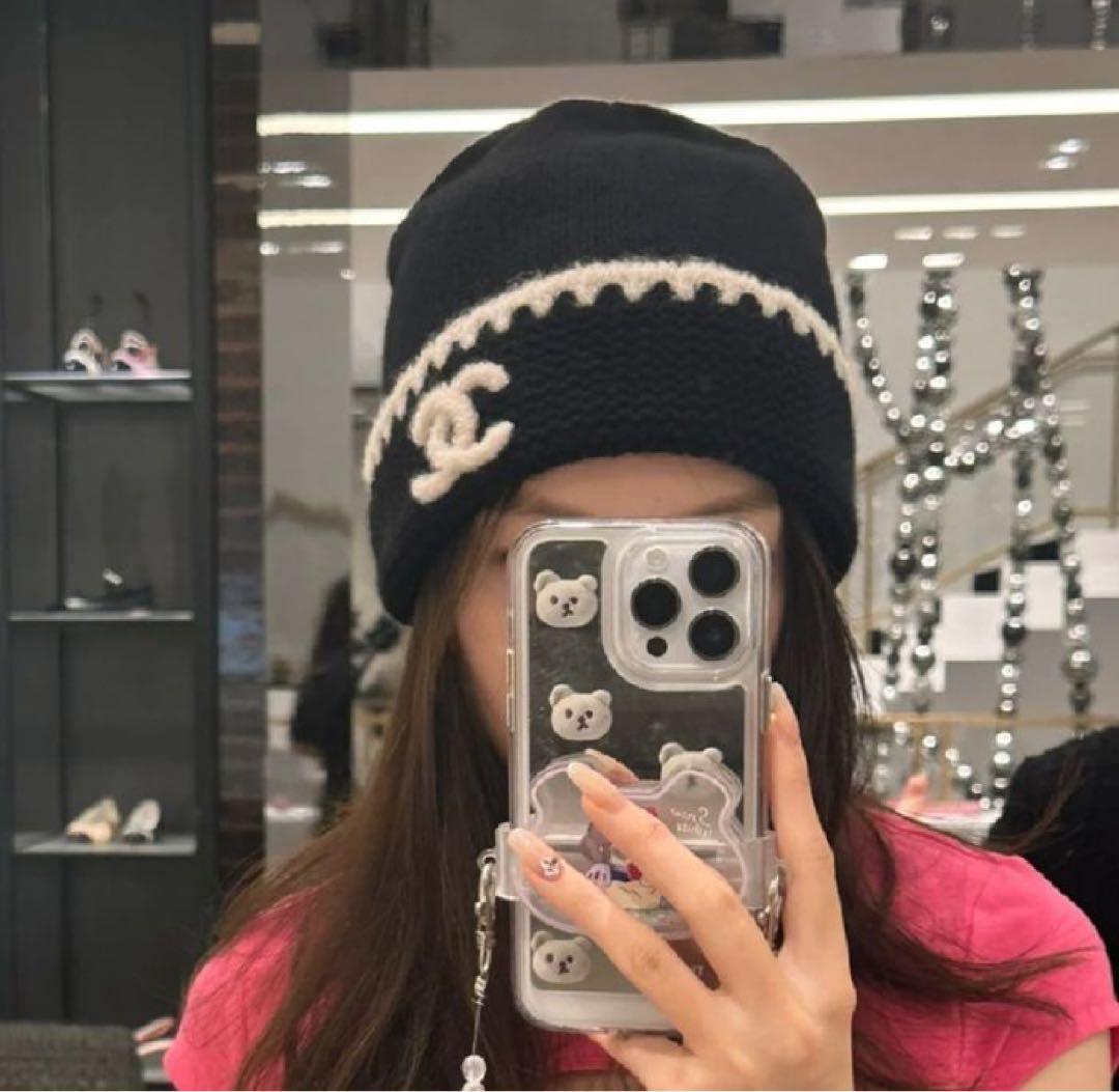 【新品未使用】CHANEL ♡ 大人気 ニット帽 BLACK 黒 正規品