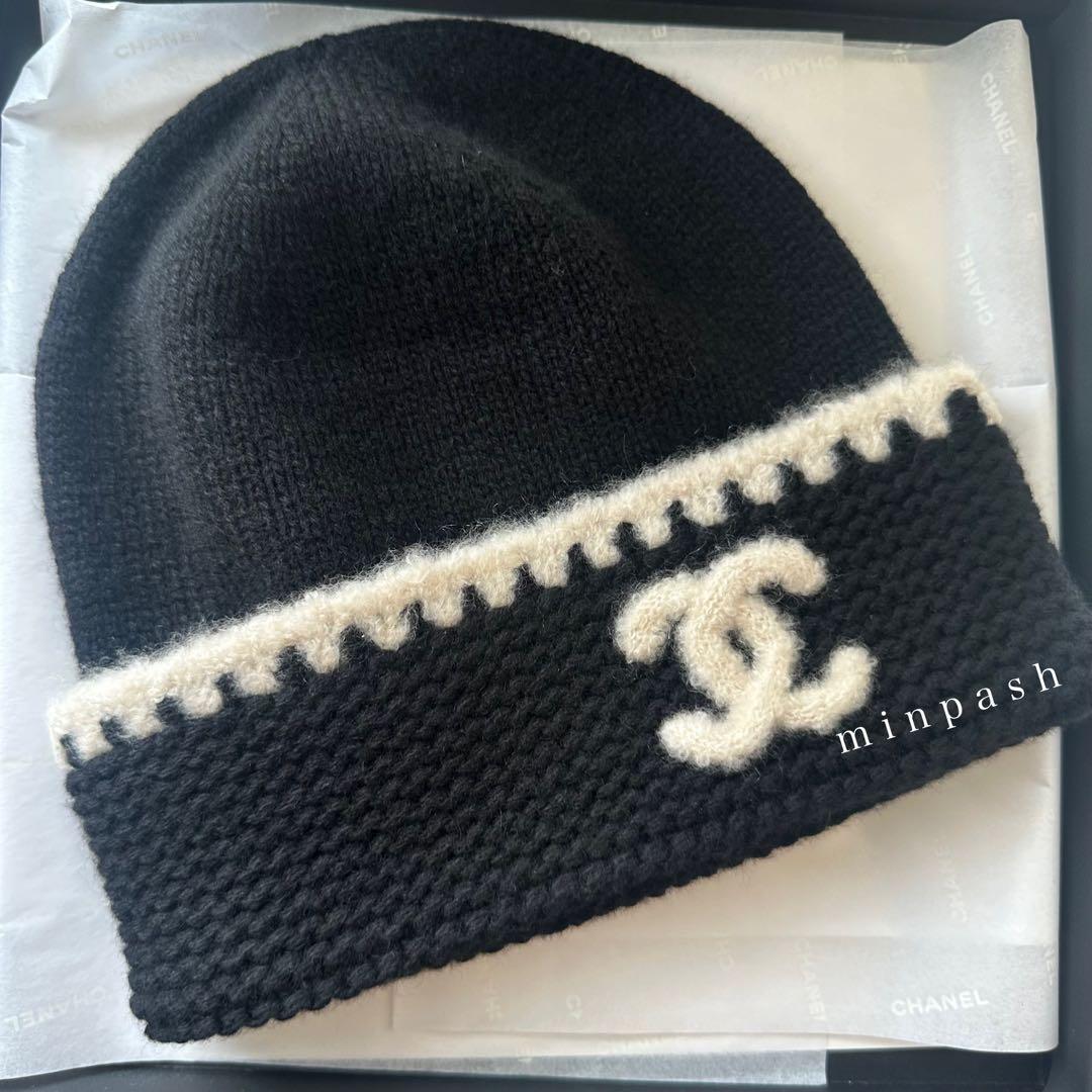 【新品未使用】CHANEL ♡ 大人気 ニット帽 BLACK 黒 正規品