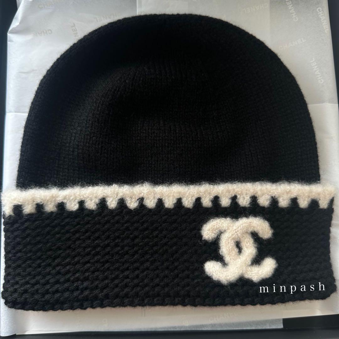 【新品未使用】CHANEL ♡ 大人気 ニット帽 BLACK 黒 正規品