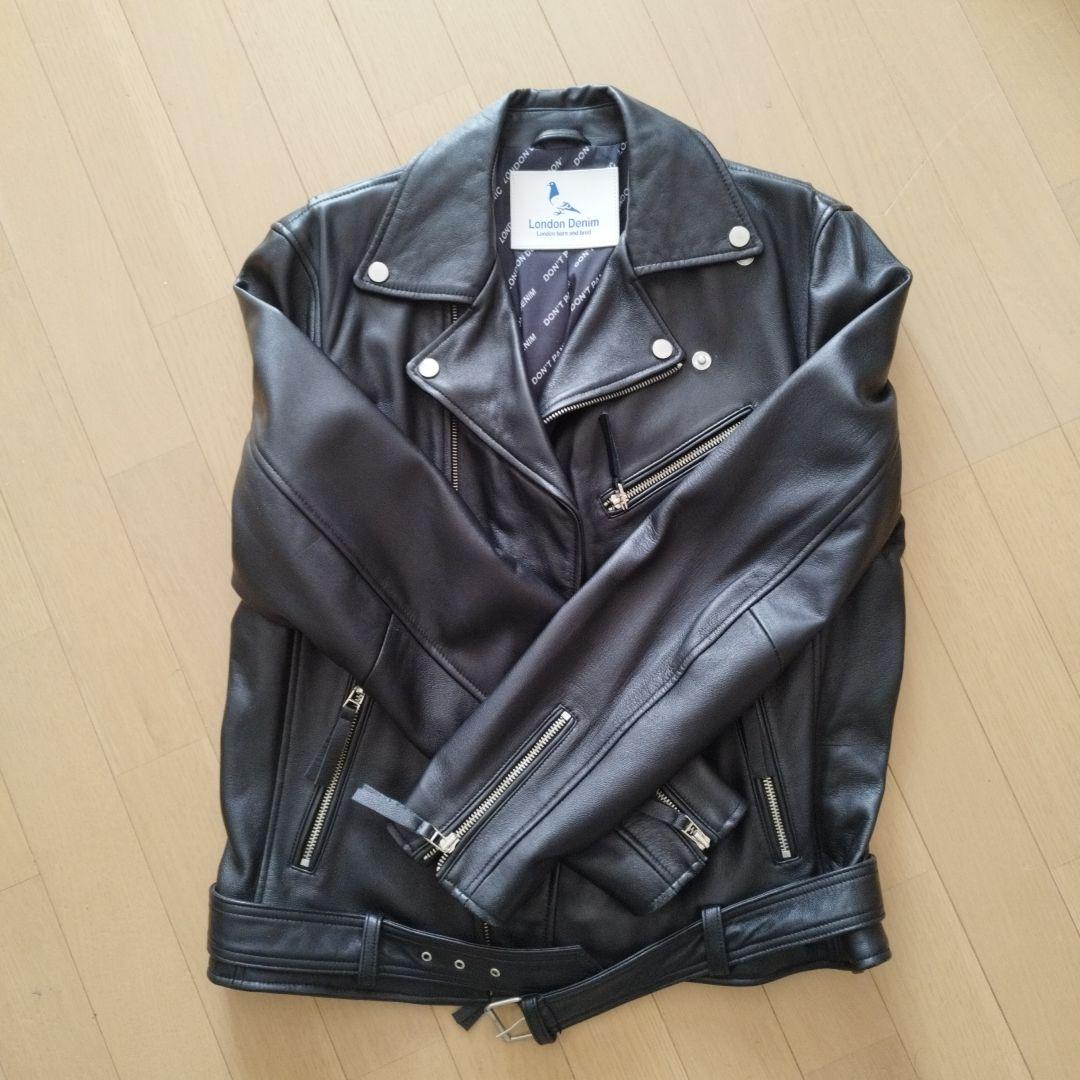 London Denim ブラックレザー シングルライダース