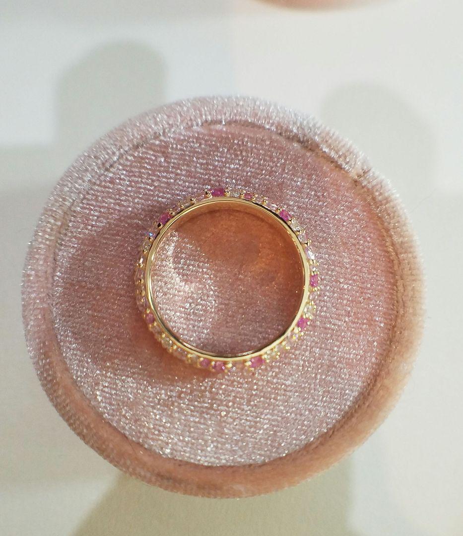 専用！最高級ソナダイヤ&人工ピンクサファイア　パヴェフルエタニティ 8.5号