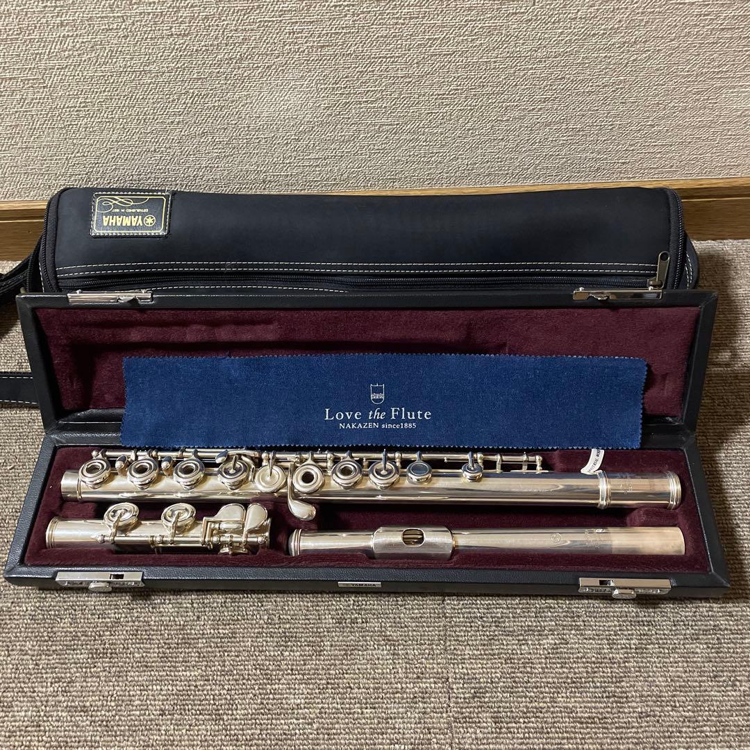 YAMAHA フルート 577 頭部間銀製　ケース付き　オフセット　リングキー