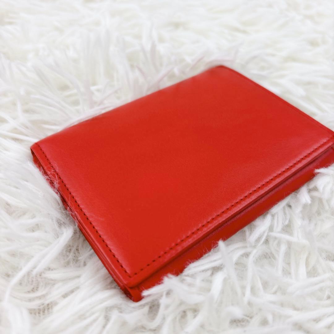 美品✨TIFFANY&Co. レザー三つ折り財布 レッド コンパクトミニ