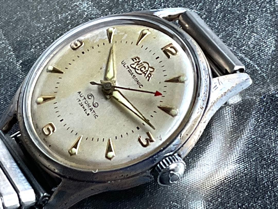 ★激貴重❣️世界初の両側回転式自動巻BIDYNATOR搭載❣️OLD.ENICAR❣️