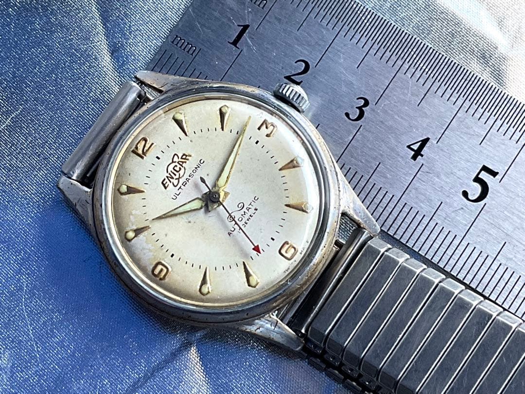 ★激貴重❣️世界初の両側回転式自動巻BIDYNATOR搭載❣️OLD.ENICAR❣️