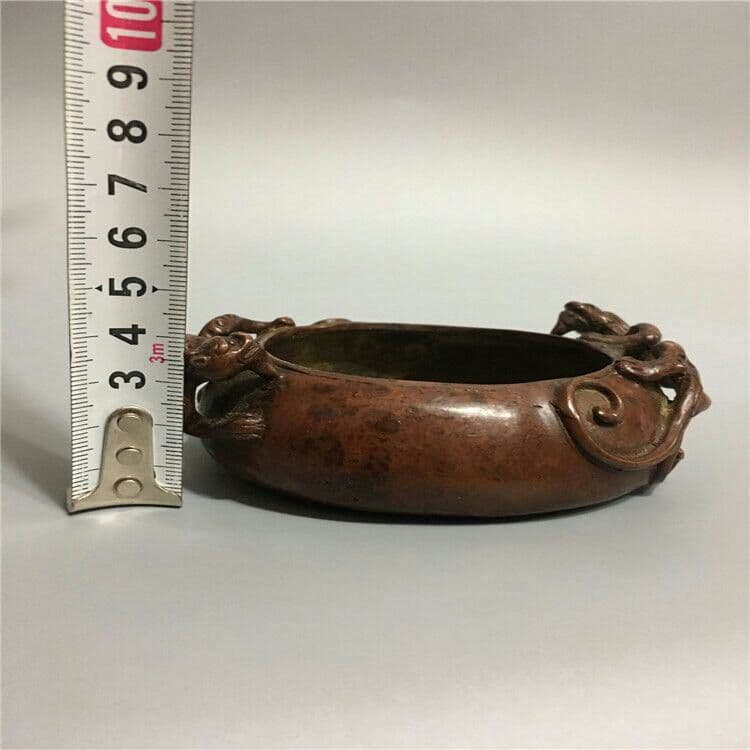 古玩古工芸品双耳瑞獣竜灰皿装飾置物