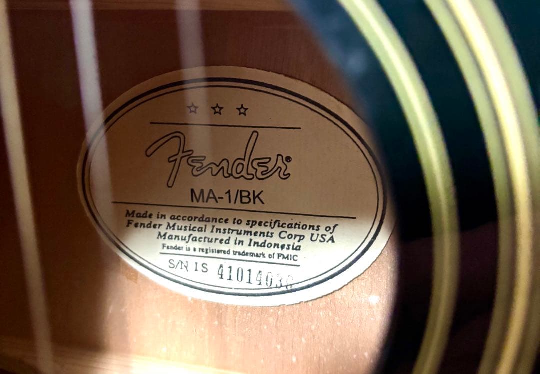 Fender ミニアコースティックギター MA-1/BK （ソフトケース付）