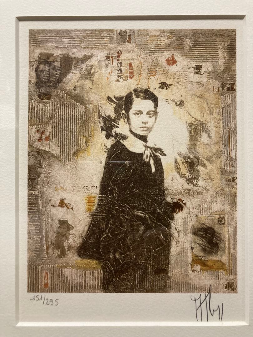 リトグラフ 人物画【A mann】 仏人画家 2点組 サイン・箱あり