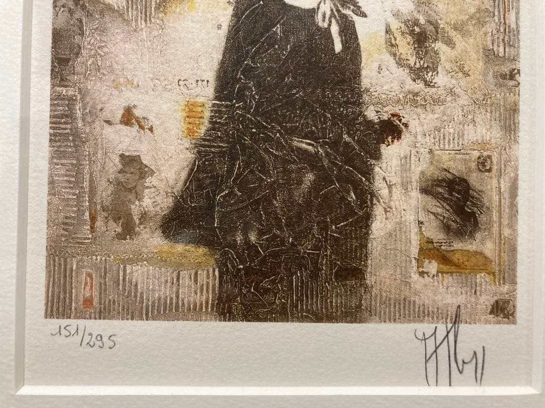 リトグラフ 人物画【A mann】 仏人画家 2点組 サイン・箱あり