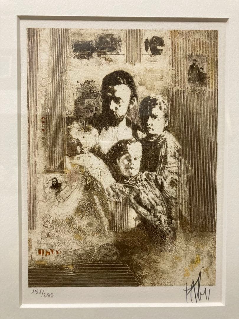 リトグラフ 人物画【A mann】 仏人画家 2点組 サイン・箱あり